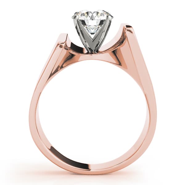 Solitaire Engagement Ring, style 80312, Side view in rose gold