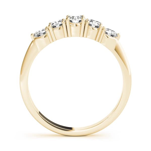 Prong Set Wedding Band (1/3 ct. tw.), Side view in yellow gold