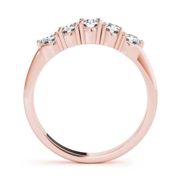 Prong Set Wedding Band (1/3 ct. tw.), Side view in rose gold