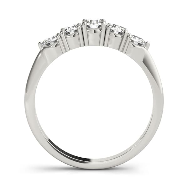 Prong Set Wedding Band (1/3 ct. tw.), Side view in white gold or platinum