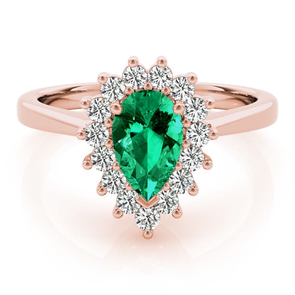 Floral Shape Halo Engagement Ring, style 80318, On hand view in rose gold