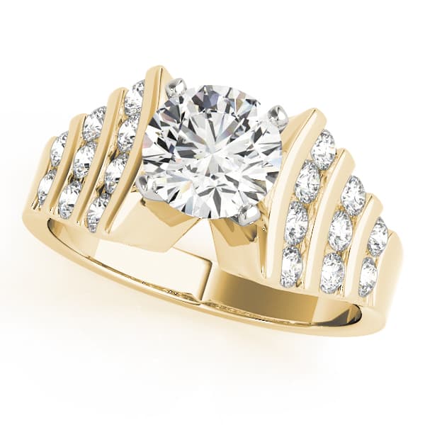 Multi-Row Engagement Ring, style 80320, Front view in yellow gold