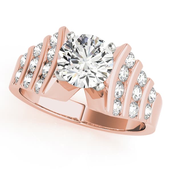 Multi-Row Engagement Ring, style 80320, Front view in rose gold