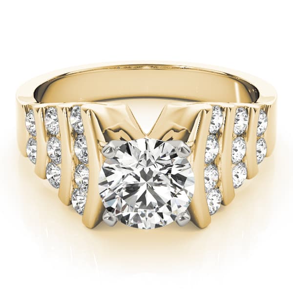 Multi-Row Engagement Ring, style 80320, On hand view in yellow gold
