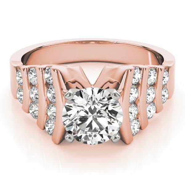 Multi-Row Engagement Ring, style 80320, On hand view in rose gold