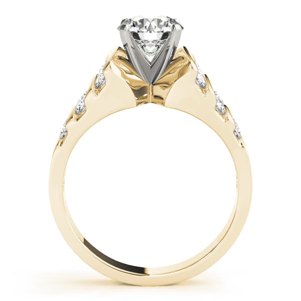 Multi-Row Engagement Ring, style 80320, Side view in yellow gold