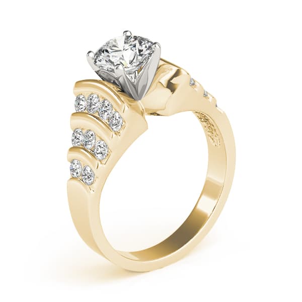 Multi-Row Engagement Ring, style 80320, Top view in yellow gold