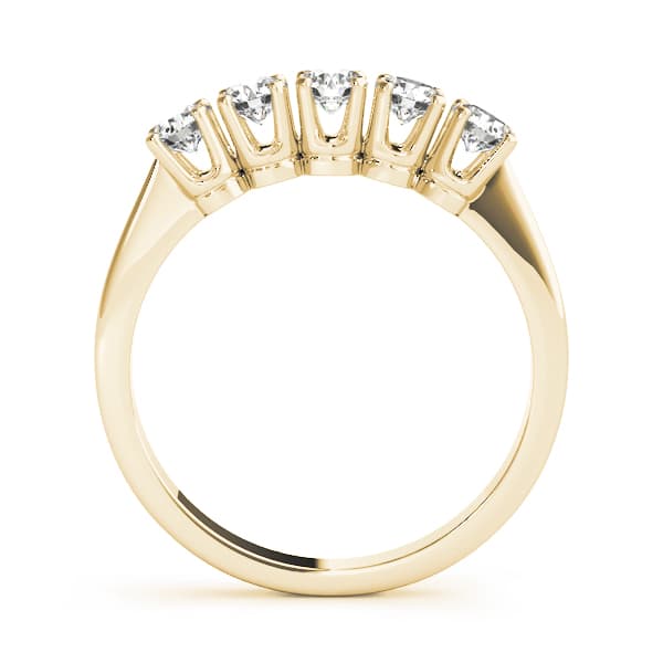 Prong Set Wedding Band (1/2 ct. tw.), Side view in yellow gold