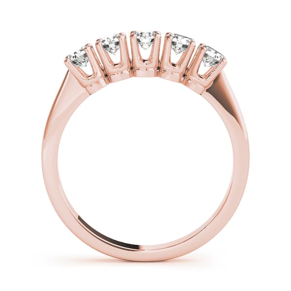 Prong Set Wedding Band (1/2 ct. tw.), Side view in rose gold