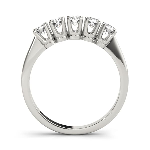 Prong Set Wedding Band (1/2 ct. tw.), Side view in white gold or platinum