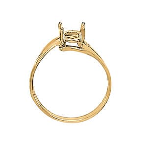 Oval Gemstone Ring, Side view in white gold or platinum