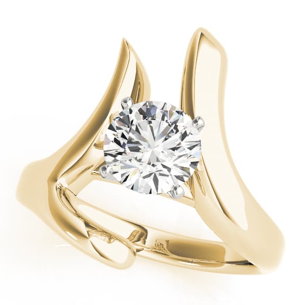 Solitaire Engagement Ring, style 80339, Front view in yellow gold
