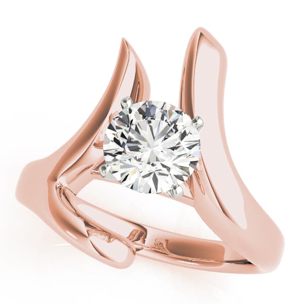 Solitaire Engagement Ring, style 80339, Front view in rose gold