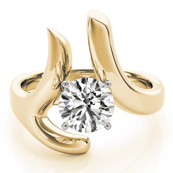 Solitaire Engagement Ring, style 80339, On hand view in yellow gold