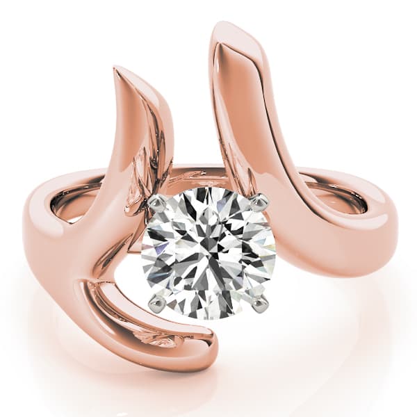 Solitaire Engagement Ring, style 80339, On hand view in rose gold