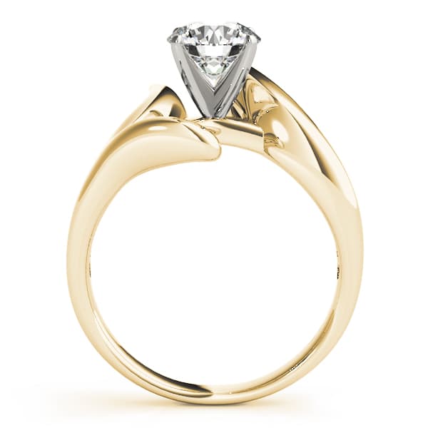 Solitaire Engagement Ring, style 80339, Side view in yellow gold