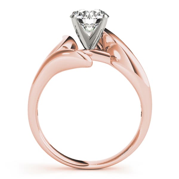 Solitaire Engagement Ring, style 80339, Side view in rose gold