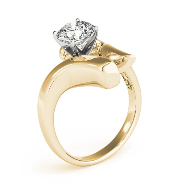 Solitaire Engagement Ring, style 80339, Top view in yellow gold