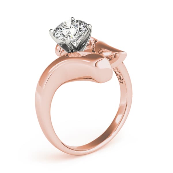 Solitaire Engagement Ring, style 80339, Top view in rose gold