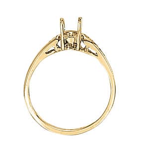 Oval Gemstone Ring, Side view in white gold or platinum