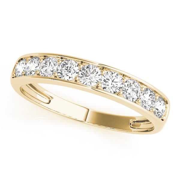 Channel Set Wedding Band (0.45 ct. tw.), Front view in yellow gold