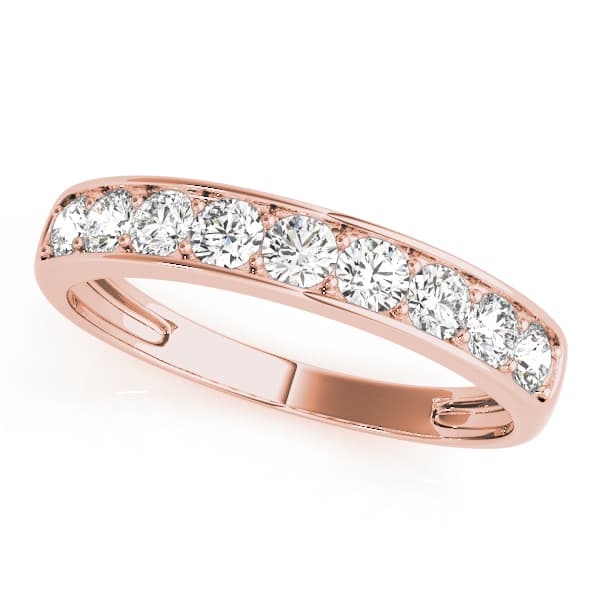 Channel Set Wedding Band (0.45 ct. tw.), Front view in rose gold