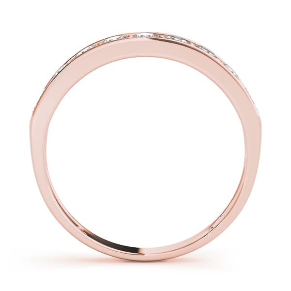 Channel Set Wedding Band (0.45 ct. tw.), Side view in rose gold