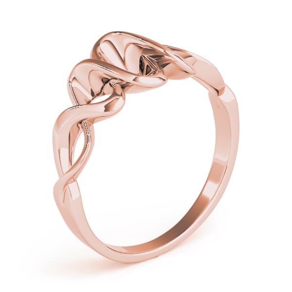 Twisted Shank Solitaire Engagement Ring, style 80361, Top view in rose gold