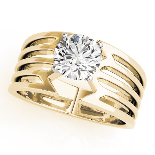 Solitaire Engagement Ring, style 80363, Front view in yellow gold
