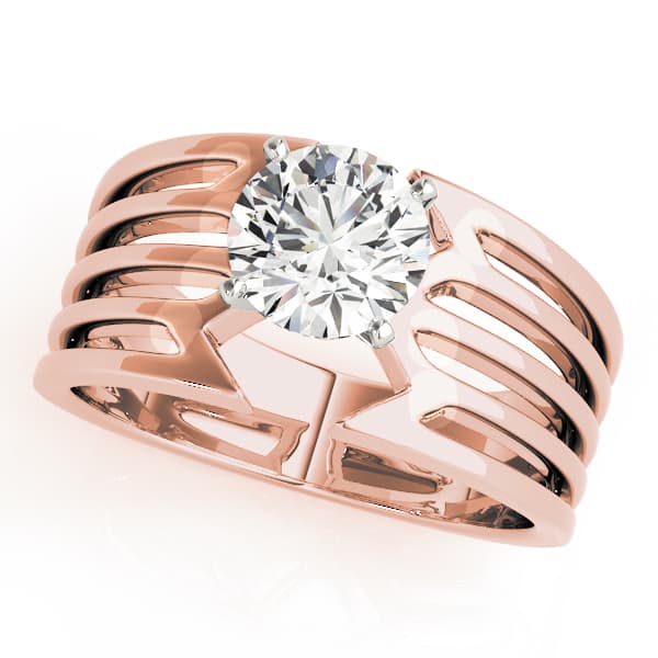 Solitaire Engagement Ring, style 80363, Front view in rose gold