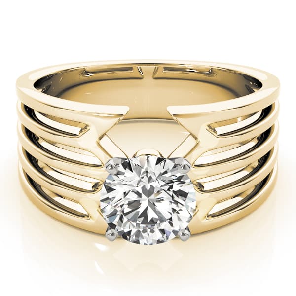 Solitaire Engagement Ring, style 80363, On hand view in yellow gold