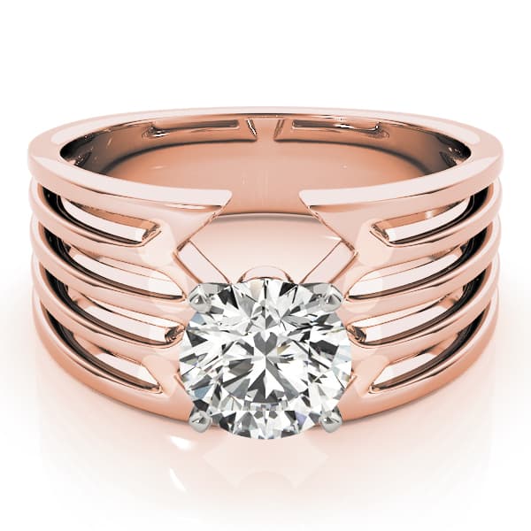 Solitaire Engagement Ring, style 80363, On hand view in rose gold