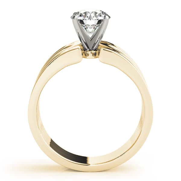 Solitaire Engagement Ring, style 80363, Side view in yellow gold