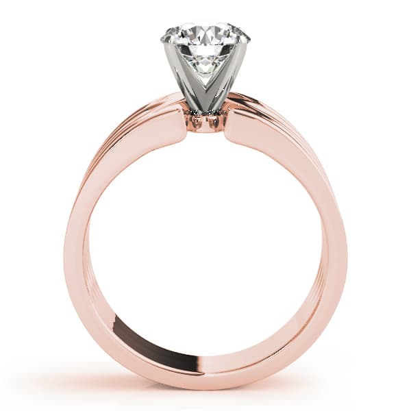 Solitaire Engagement Ring, style 80363, Side view in rose gold