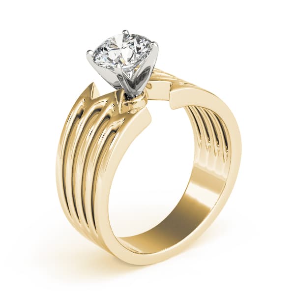 Solitaire Engagement Ring, style 80363, Top view in yellow gold