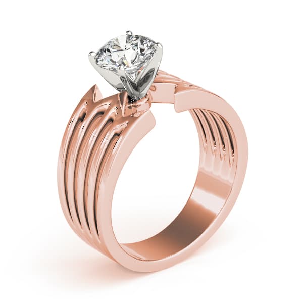Solitaire Engagement Ring, style 80363, Top view in rose gold