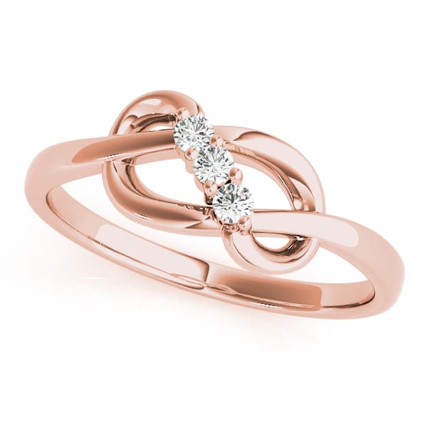 Infinity 3-Stone Fashion Bands (0.06 ct. tw.), Front view in rose gold