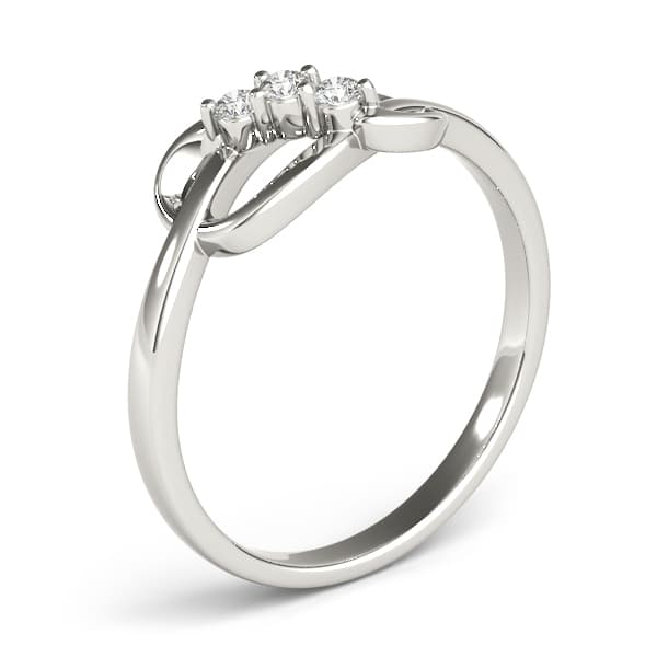 Infinity 3-Stone Fashion Bands (0.06 ct. tw.), Angle view in white gold or platinum