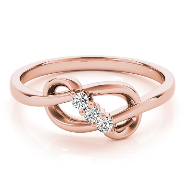 Infinity 3-Stone Fashion Bands (0.06 ct. tw.), On hand view in rose gold