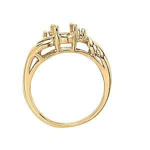 Oval Gemstone Ring (0.03 ct. tw.), Side view in white gold or platinum
