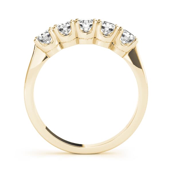 5-Stone Wedding Band (1/3 ct. tw.), Side view in yellow gold