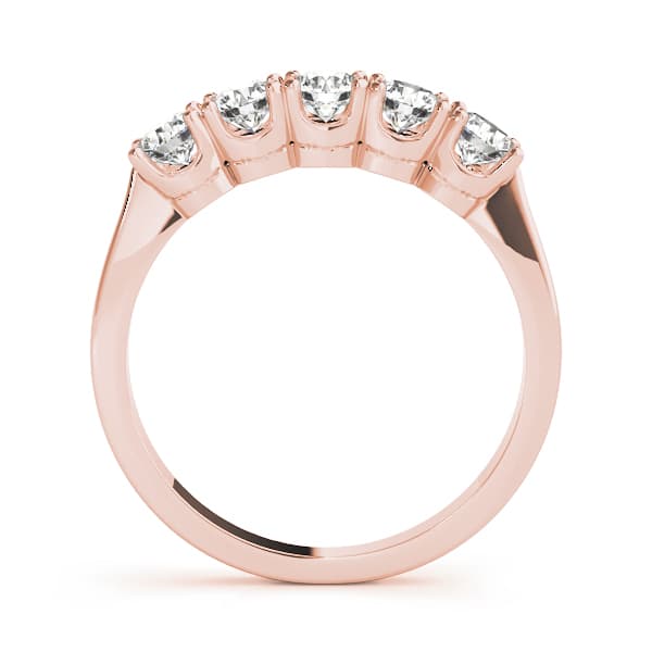 5-Stone Wedding Band (3/4 ct. tw.), Side view in rose gold