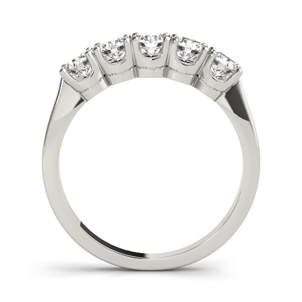 5-Stone Wedding Band (3/4 ct. tw.), Side view in white gold or platinum