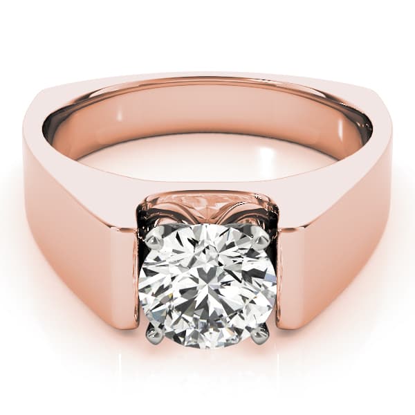 Solitaire Engagement Ring, style 80400, On hand view in rose gold
