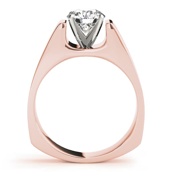 Solitaire Engagement Ring, style 80400, Side view in rose gold