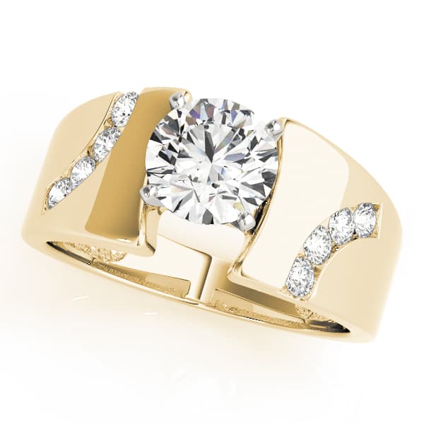Engagement Ring, style 80403, Front view in yellow gold