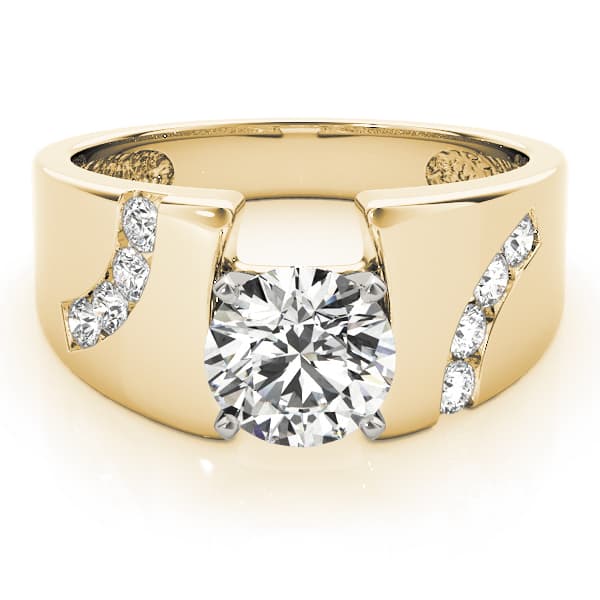 Engagement Ring, style 80403, On hand view in yellow gold