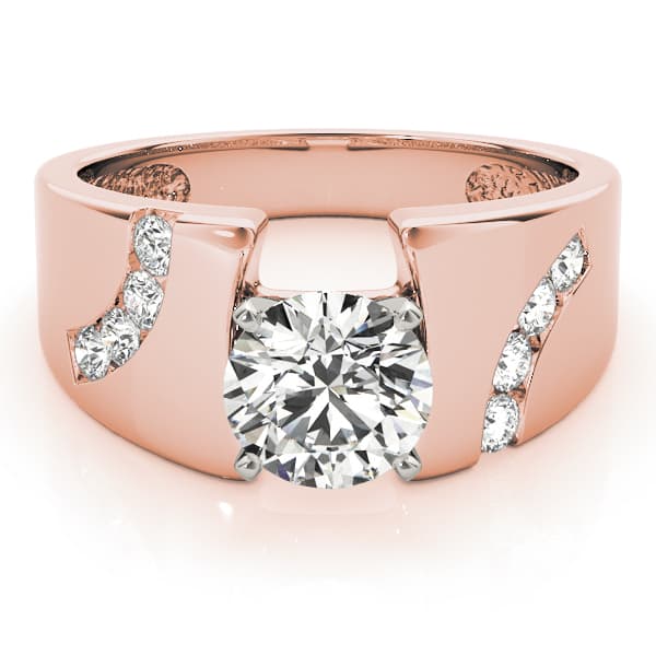 Engagement Ring, style 80403, On hand view in rose gold