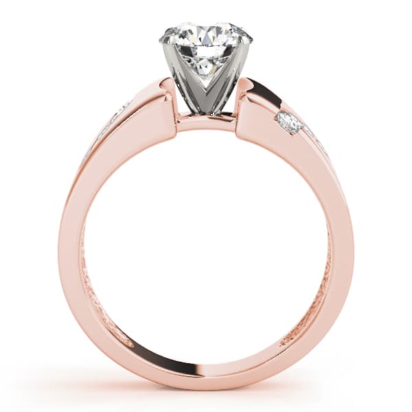 Engagement Ring, style 80403, Side view in rose gold