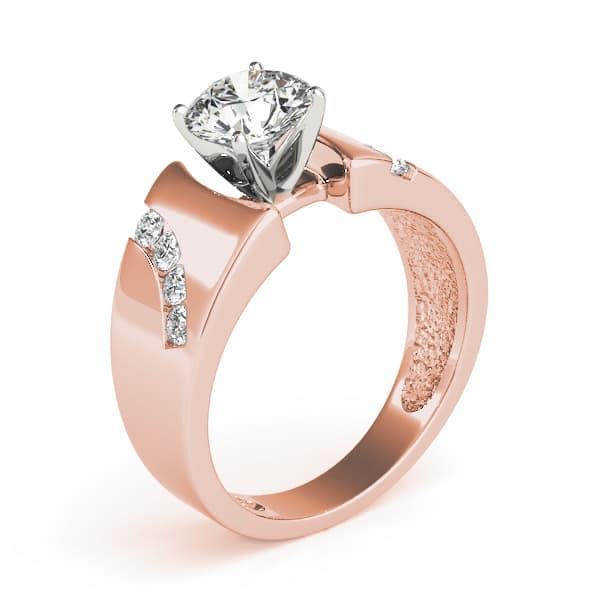 Engagement Ring, style 80403, Top view in rose gold